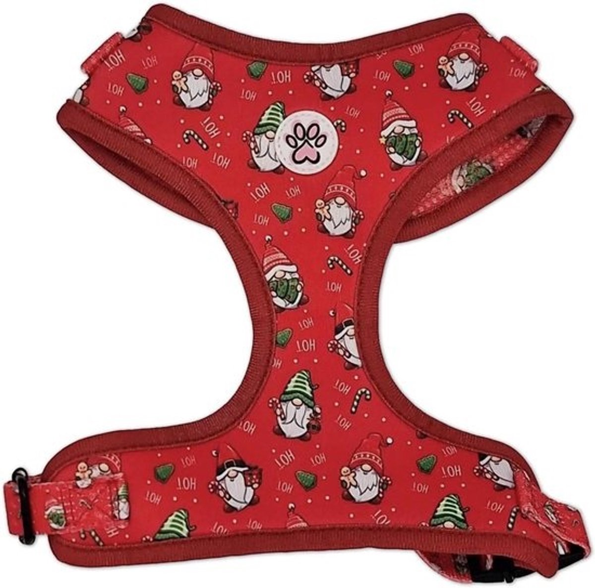Kerst Hondentuigje - Honden Harnas - Feestelijke Wandelingen - Ademend Binnenwerk - Maat M - Rood