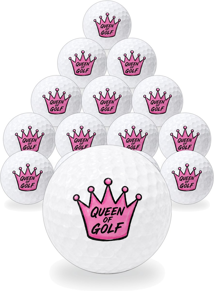 Golfballen Queen of Golf - Golfster Golf Cadeau - 15 stuks - Wilson - Golfbal met Opdruk