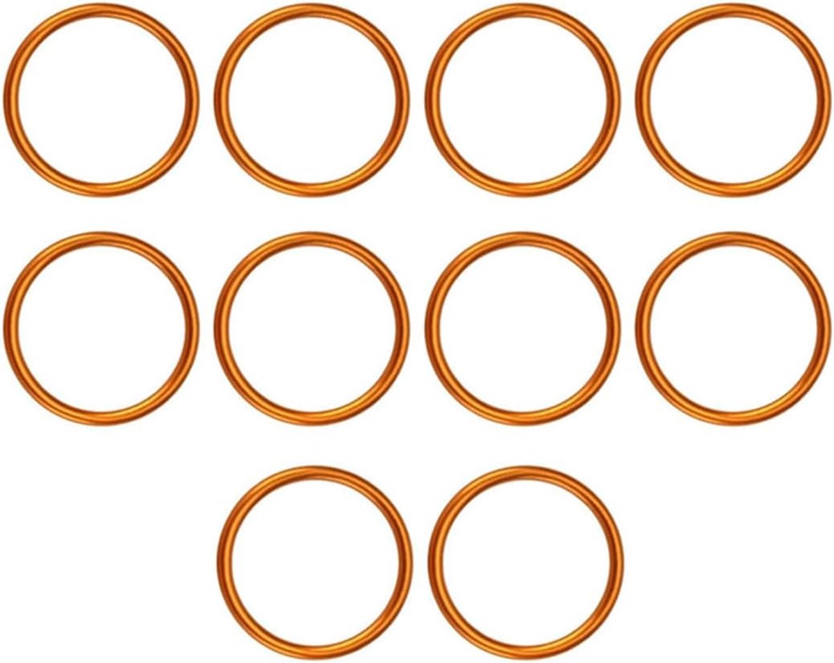 10 stuks uitlaatafdichtingen voor motorfietsen, compatibel met Simson S51 voor Schwalbe Sr1, koperen demper afdichting, 28 x 34 x 2 mm