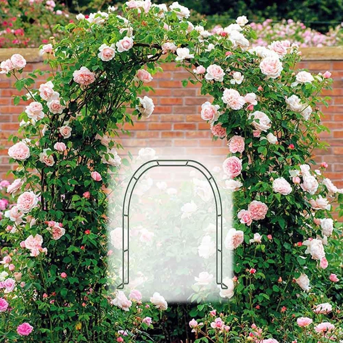 tuinboog zware roos prieel klimplanten ondersteuning boog grote bruiloft bogen 140 cm 180 cm 240 cm 120 cm breed, groen, B3,5 m x H 2,2 m