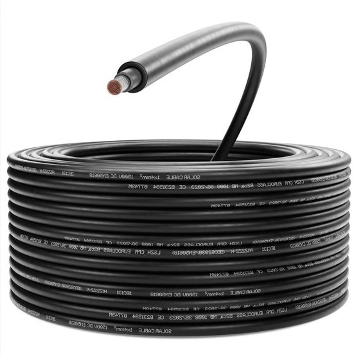 Zonnekabel 4mm - Fotovoltaïsche Kabel PV Kabel - Vaste Installatie PV - UV-Bestendig Halogeenvrij - 25 meter - Zwart