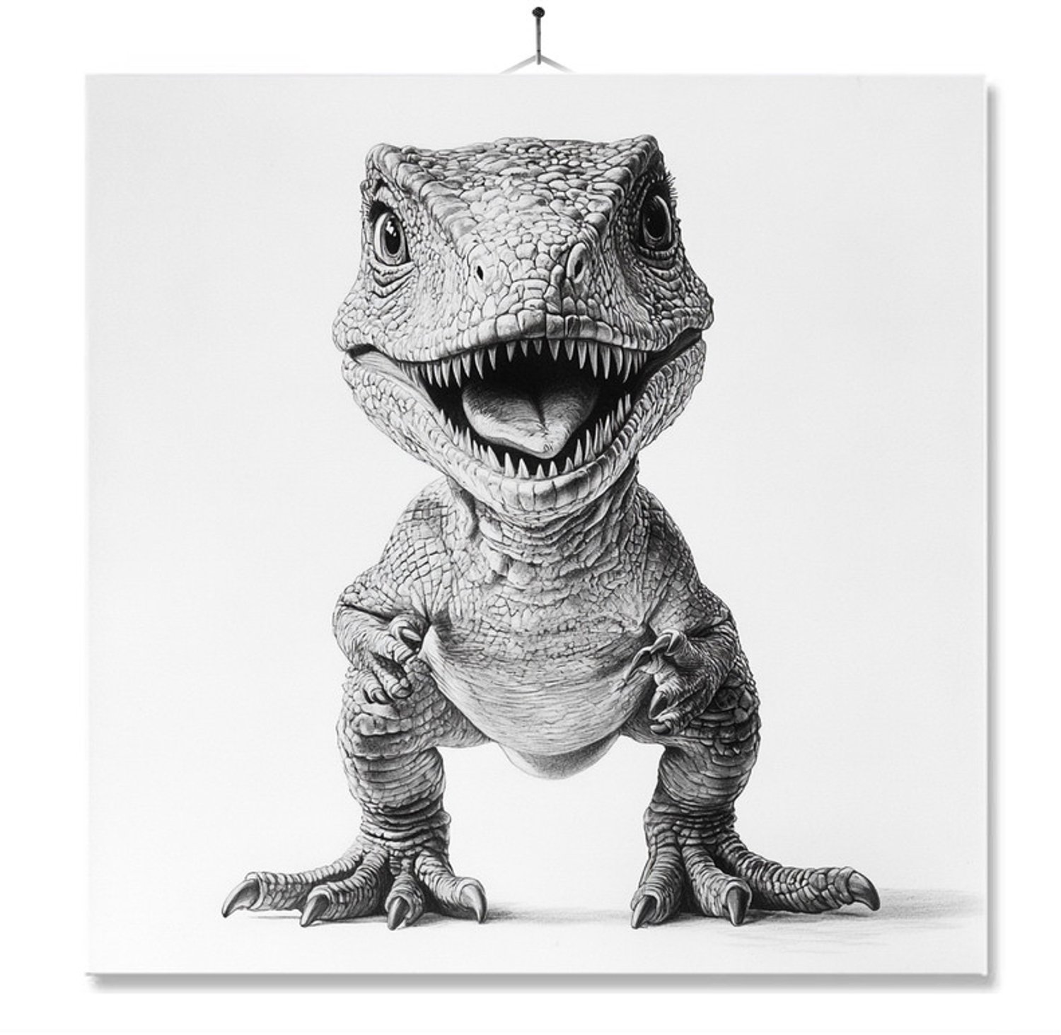 MC Living Tegel Met Opdruk | Dinosaurus | Cadeau | Inclusief Geschenkdoos | Standaard | Ophangsysteem Multi-Color