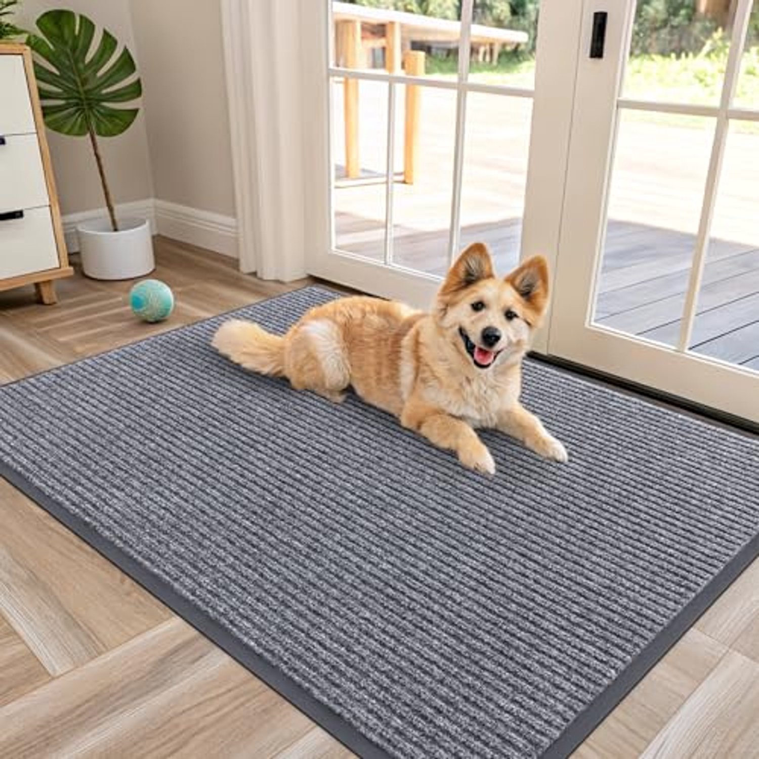 Homaxy Deurmat Binnen - Droogloopmat - Deurmat Antislip - Badkamermat - 81.5X119.5 cm - Lichtgrijs