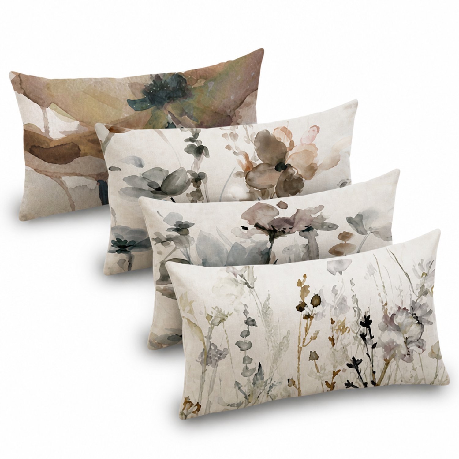 Softica Kussensloop - Linnen - 40x60 cm - Set van 4 stuks Meerkleurig