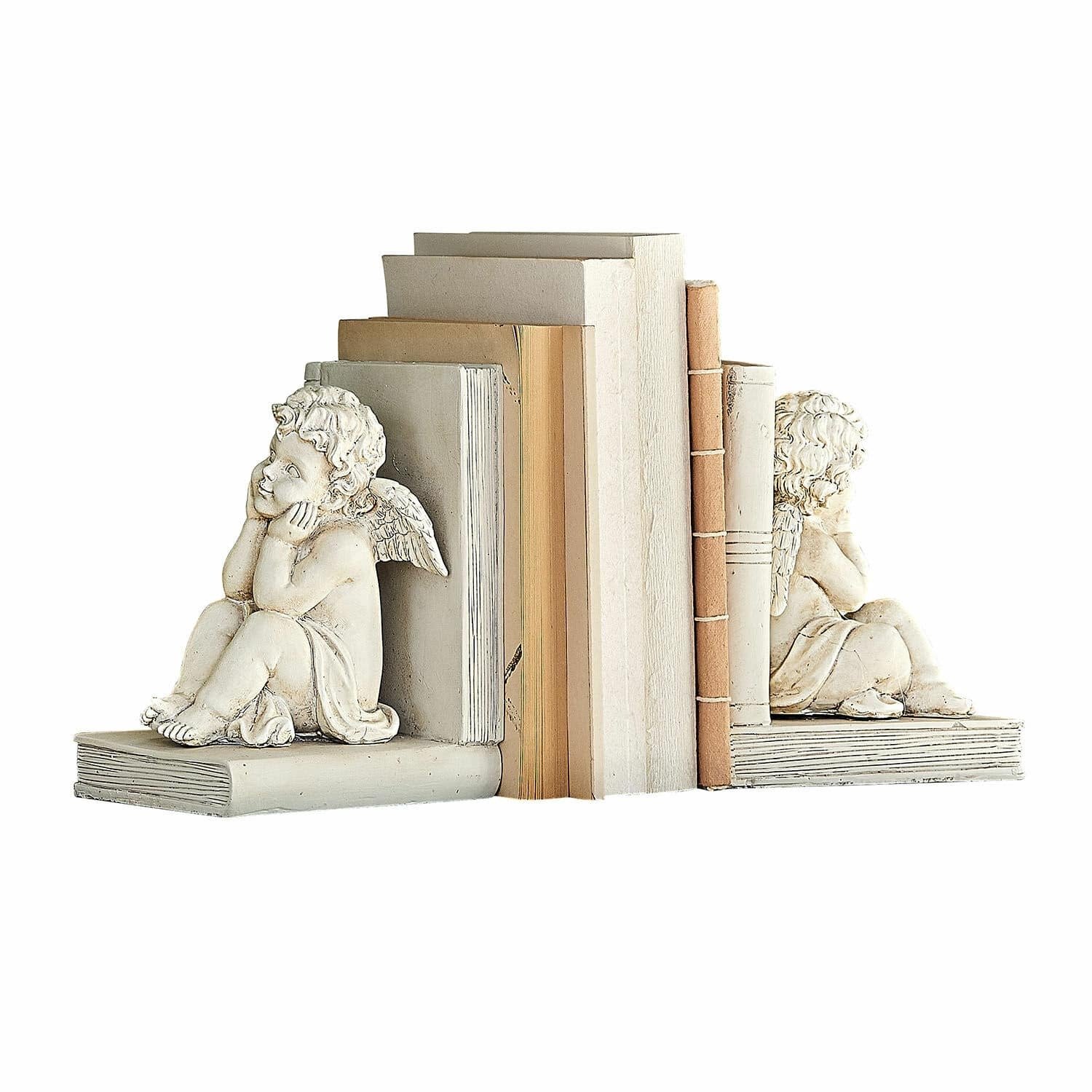 Loberon Boekensteun set van 2 Yrene antiekwit