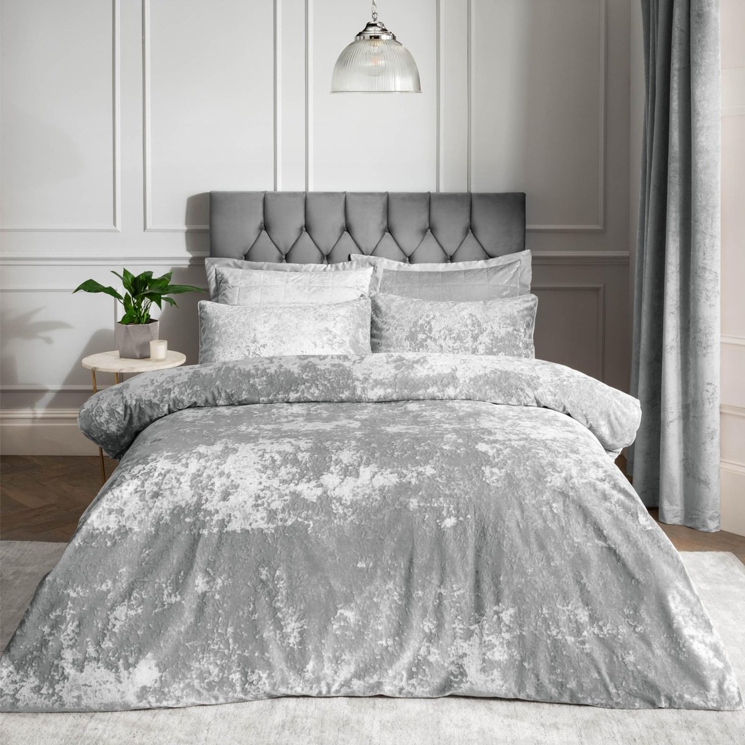 Duraxl Dekbedovertrek - Tweepersoons - Zilver - 220 x 230 cm