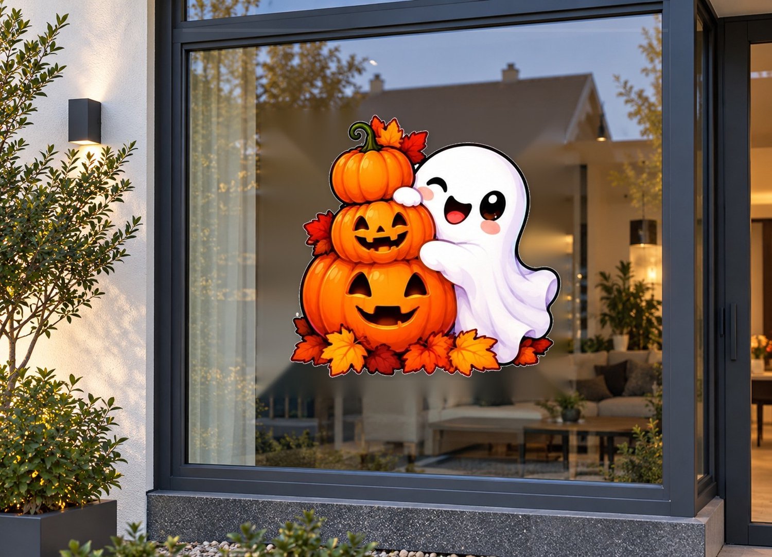 De Stickerman Halloween Raamsticker 50cm Breed Herbruikbaar Weerbestendig (KV11) Multi
