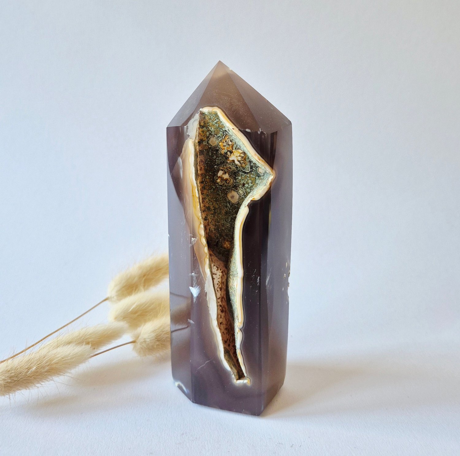 Moonlight Gemstones Druzy Agaat Toren uit Uruguay 460 gram | Natuurlijke Geode Edelsteen Meerkleurig