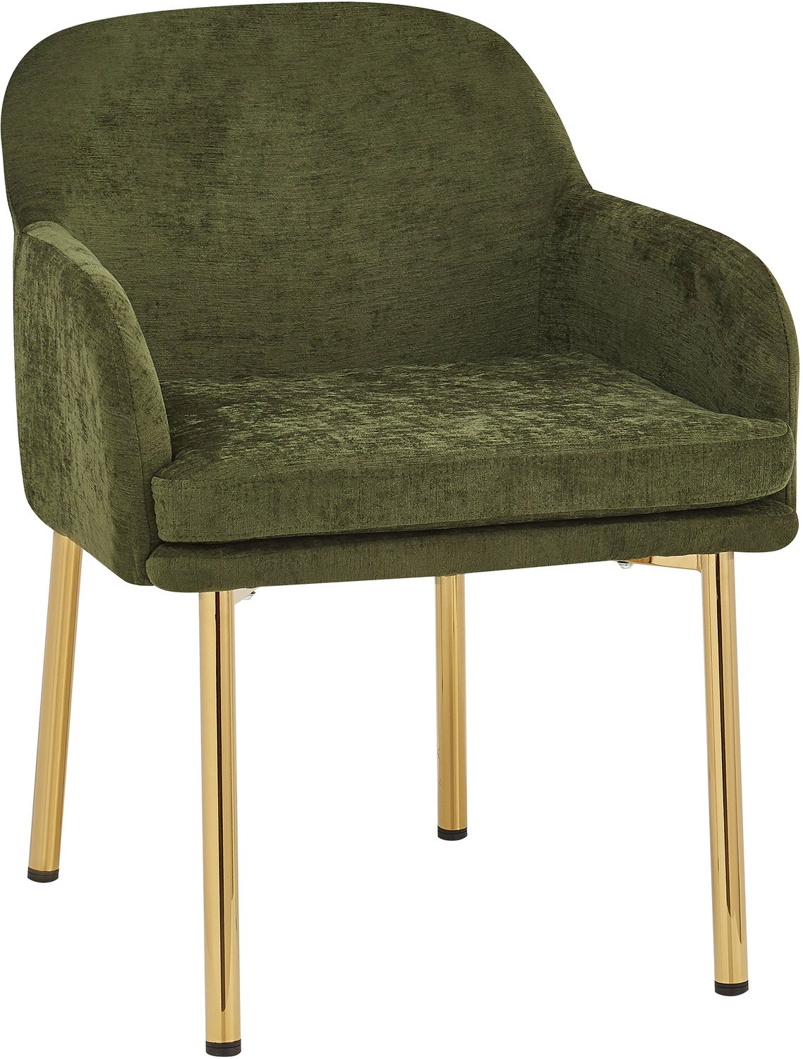 MUVANO Set van 4 eetkamerstoelen - Gestoffeerd met armleuningen - Polyester en ijzeren poten - Zitting 54 x 45 cm - Voor eetkamer en keuken - Groen