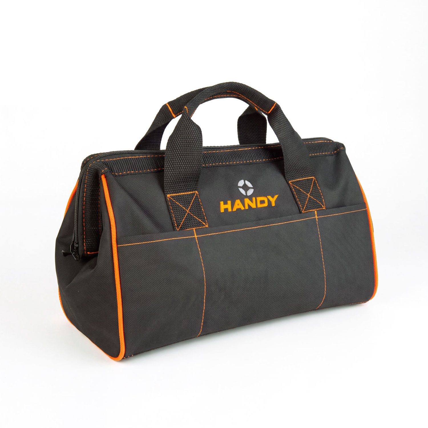 Gereedschapstas Polyester 600D - 33 x 19 x 21 cm - 1 Hoofdvak + 6 Buitenvakken - Ritssluiting - Max. 15 kg - Oranje/Zwart [10234]