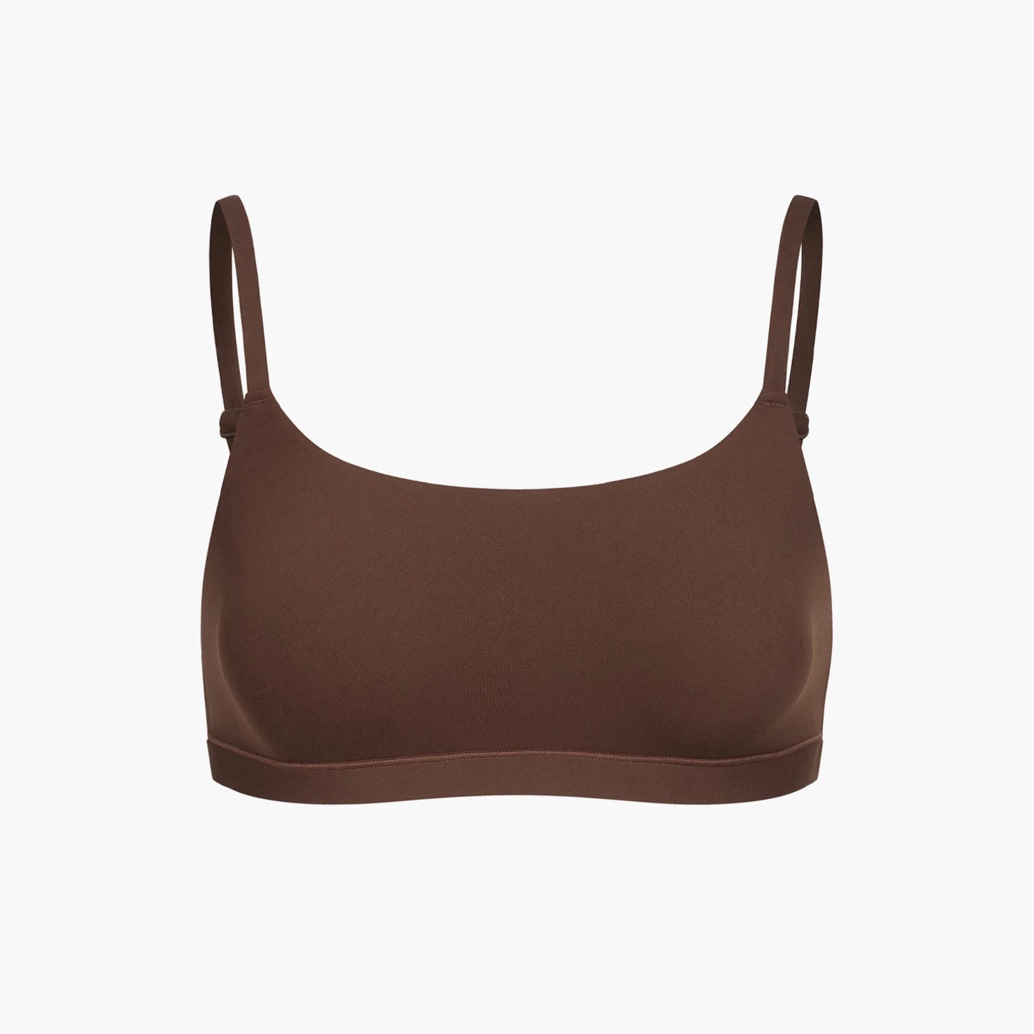 cfab Bralette met ronde hals - Bruin - L - BH Zonder Beugel Voorgevormd - Ondergoed - Naadlos