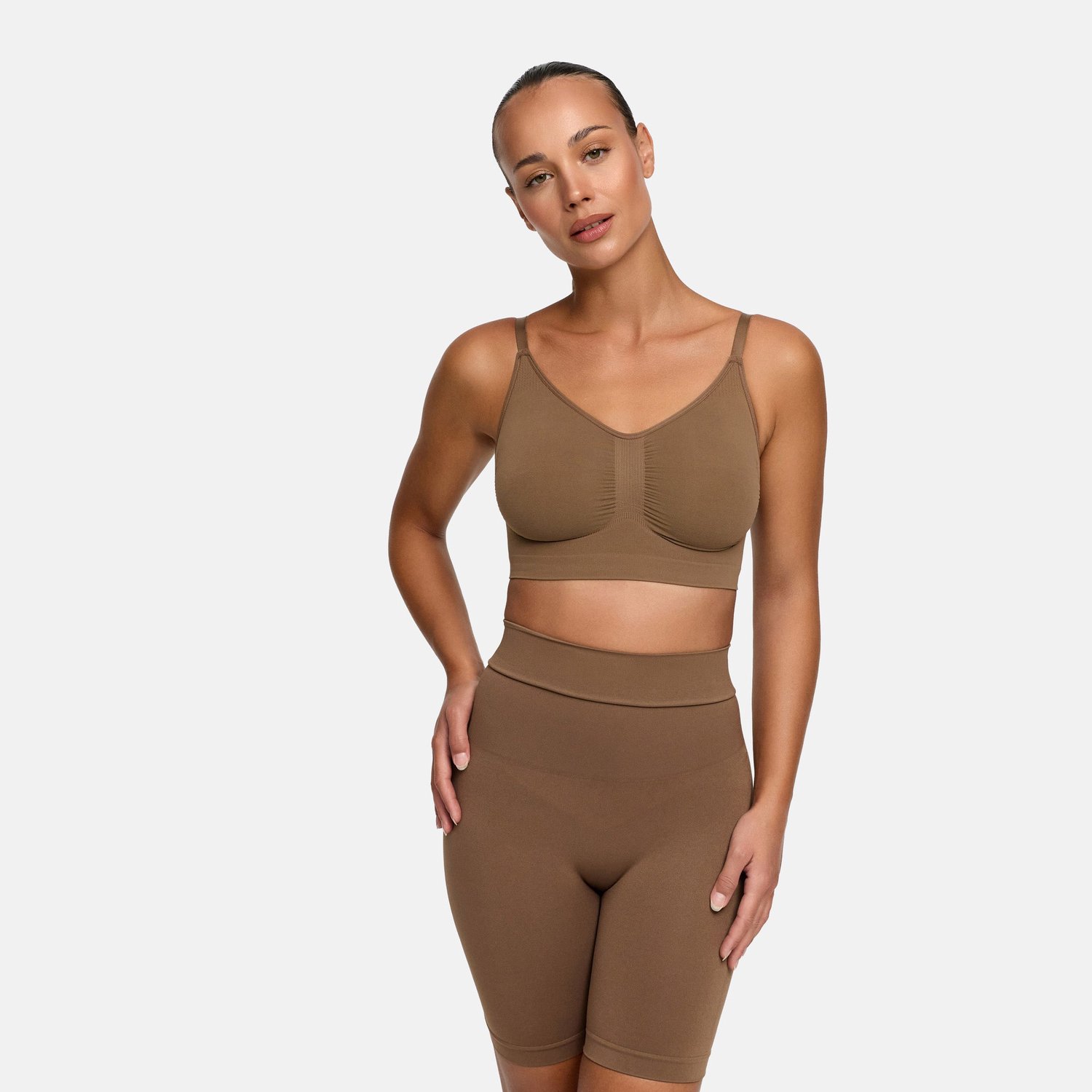 cfab Comfort Bralette - Caramel - 2XL - BH Zonder Beugel Voorgevormd - Ondergoed - Naadlos