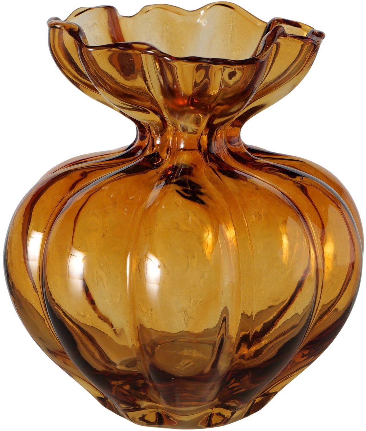 Boltze Home vaas glas blossa 16x16x17cm bruin
