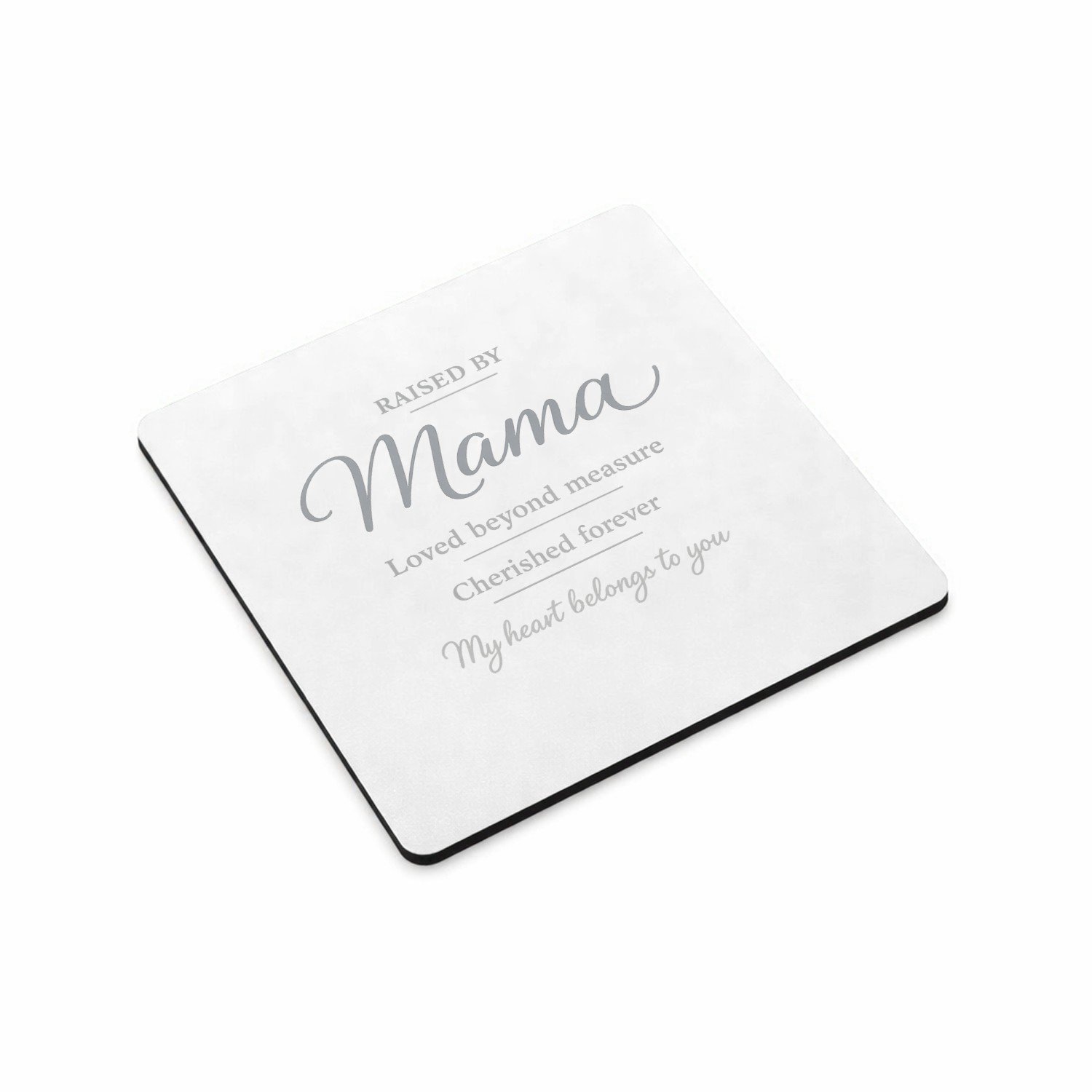 Mr Cadeautjes MDF magnetische fotolijst vierkant 9,5 - design Teder typografisch design met een groot kernwoord en een zac | cadeau Wit