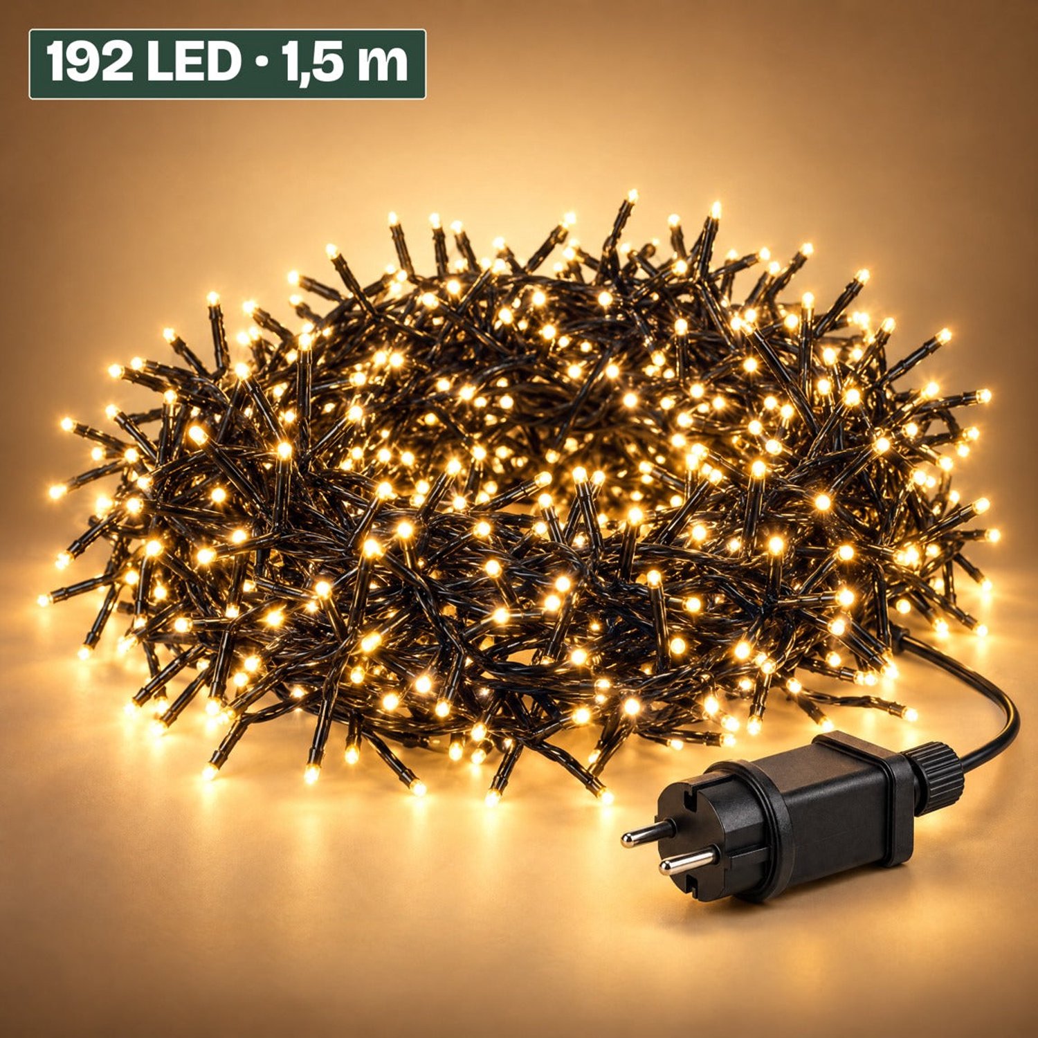Levano Kerstverlichting Buiten 192 LED 1,4 m Warm Wit - Kerstboomverlichting - Lichtsnoer Buiten - Kerstlampjes - Lichtsnoer Binnen - Clusterverlichting - Kerstverlichting Binnen - LED Snoer - Kerstlampjes met Stekker - Timer Verlichting - IP44
