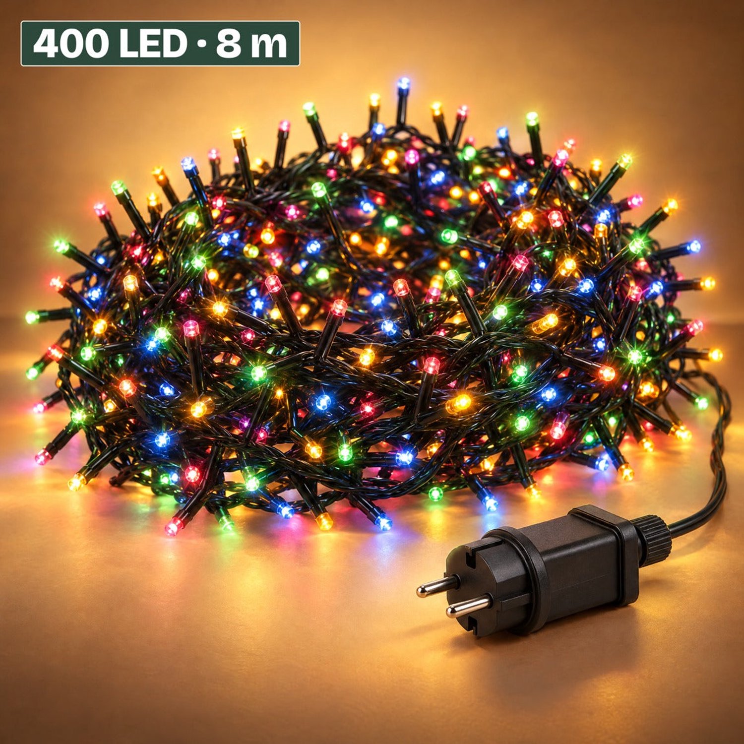 Levano Kerstboomverlichting 400 LED 8 m - Kerstverlichting Buiten - Lichtsnoer met Timer - Clusterverlichting - Multicolor Kerstverlichting - Lichtslinger Buiten - Kerstlampjes - LED Verlichting Kerstboom - Sfeerverlichting - Clusterlampjes