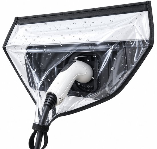 Joiride - Magnetische EV Laadhoes & Laadpoort Regenhoes - Waterdichte Beschermhoes voor Elektrische Auto - Transparant & Universeel - 50x60 cm - Zwart - CHARGESEAL — afbeelding 3