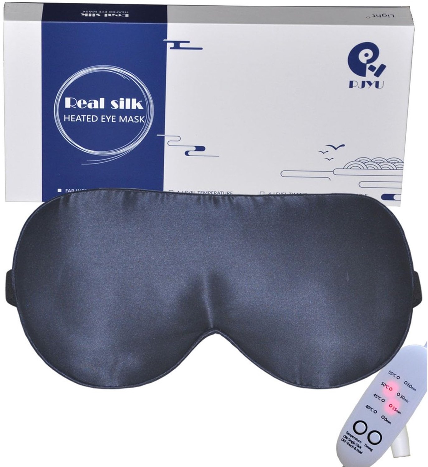 Verwarmd oogmasker - Zijde - Marineblauw - USB