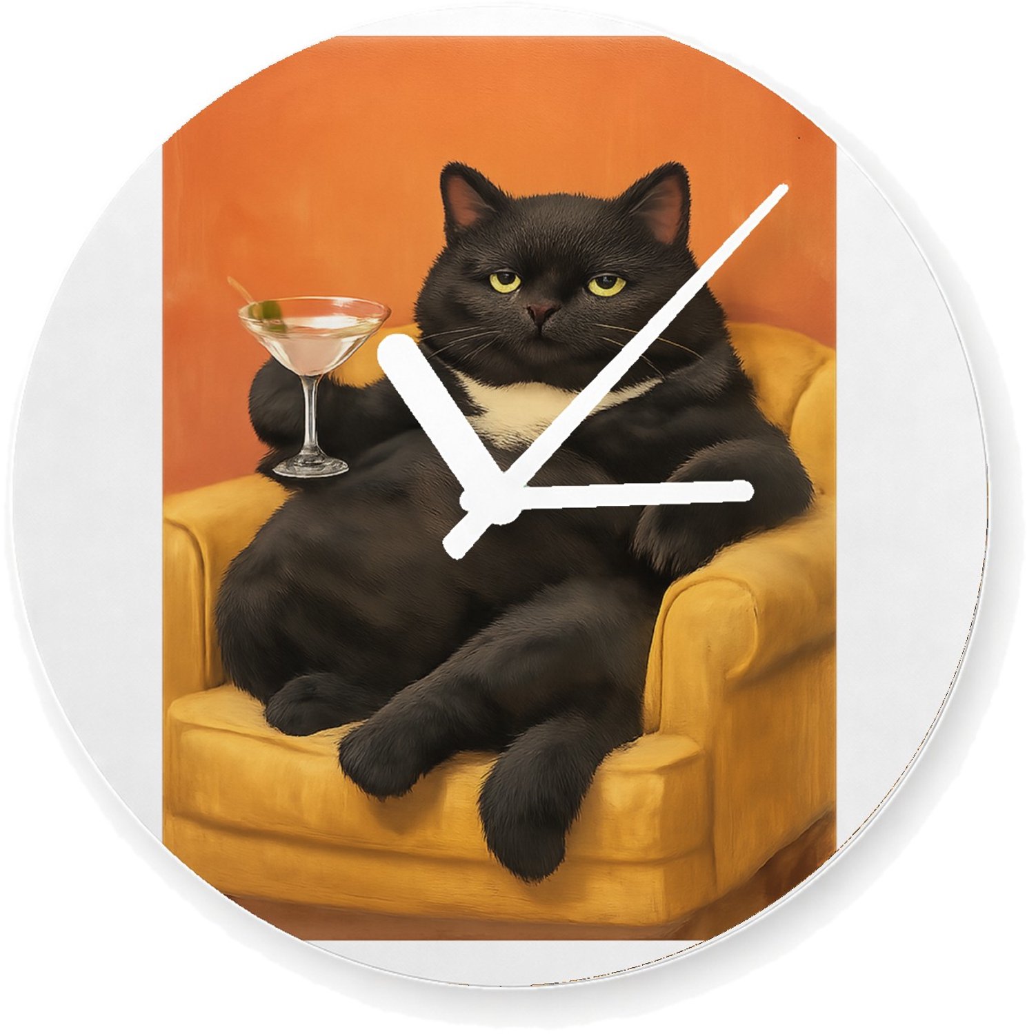 Mr Cadeautjes Glazen klok Ø 20 - design Galerie van exotische huisdieren met chique attitude | cadeau Wit