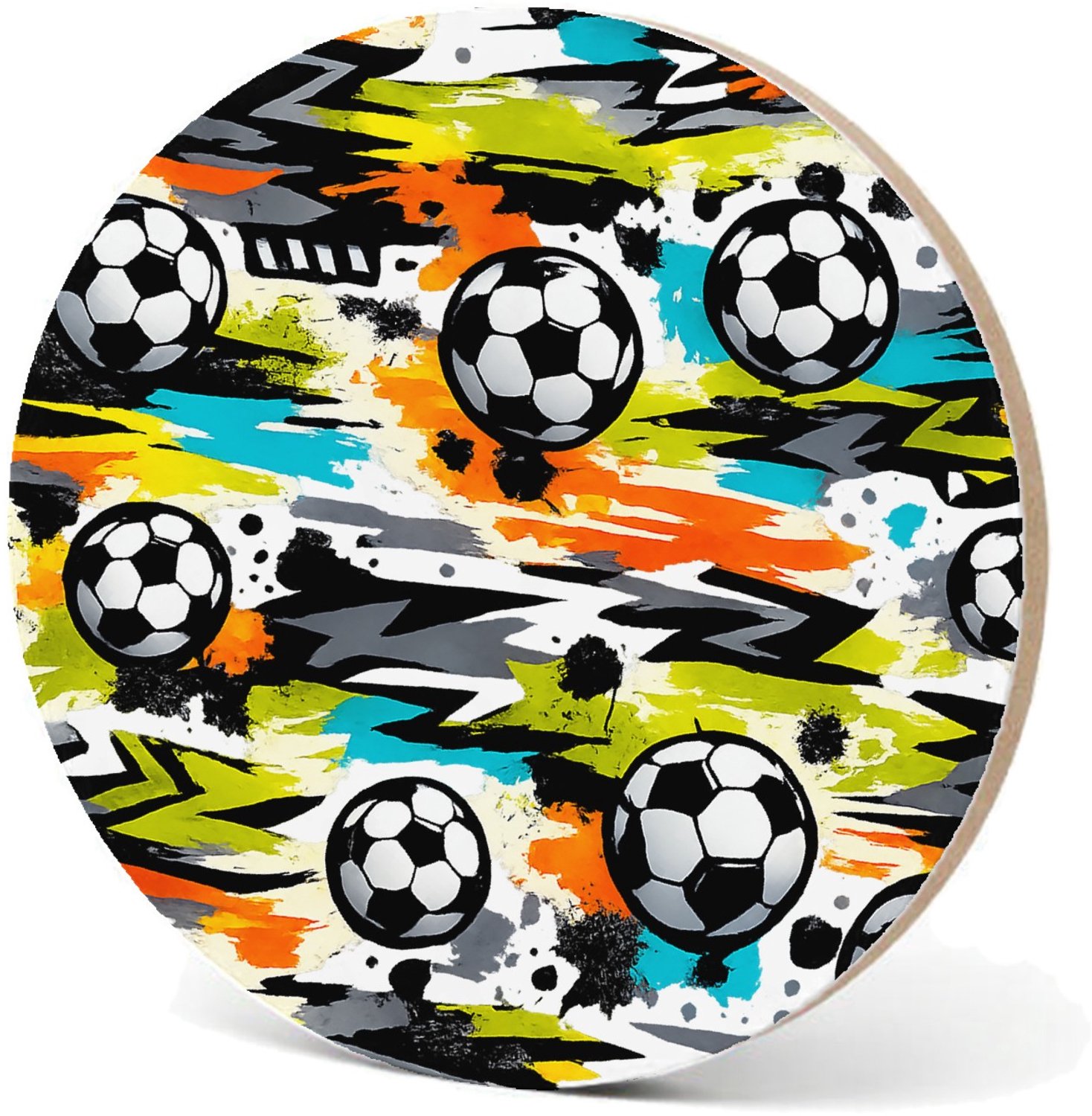 Mr Cadeautjes MDF fotolijst - design Neon basketbal-energieprint met dynamische beweging en score | cadeau Wit