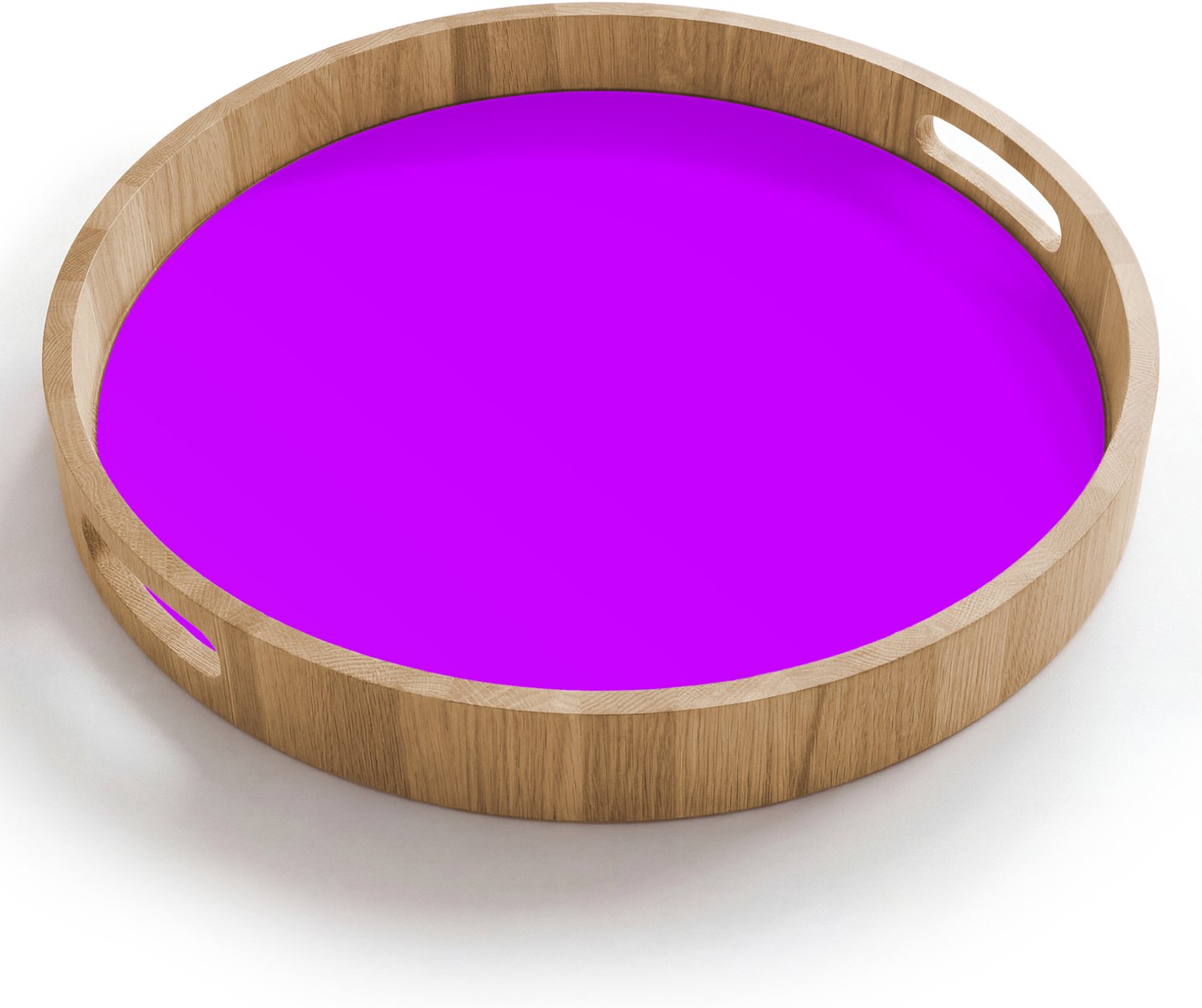 Dienblad rond 40x40 cm - Schootdienblad hout - Neon - Orchid - Paars - Borrelplank rechthoek - Plateau houten dienbladen