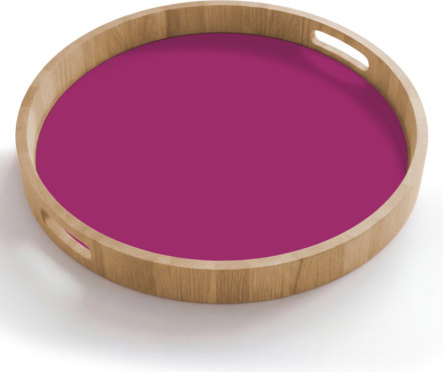 Dienblad rond 50x50 cm - Schootdienblad hout - Deep - Magenta - Paars - Borrelplank rechthoek - Plateau houten dienbladen