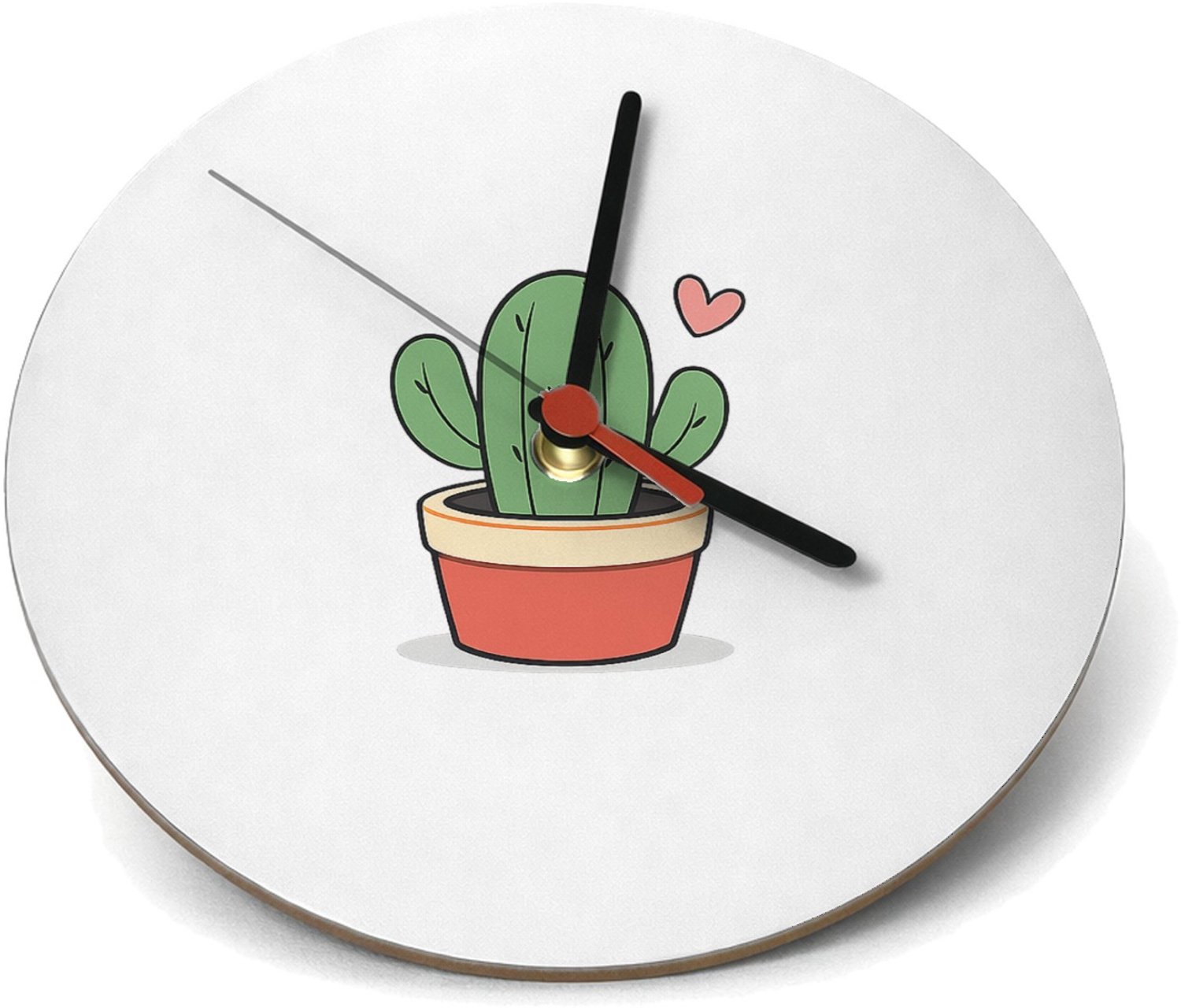 Mr Cadeautjes Klok rond Ø 19 - design Een subtiel liefdescadeau met een compacte handgeschreven we | cadeau Wit