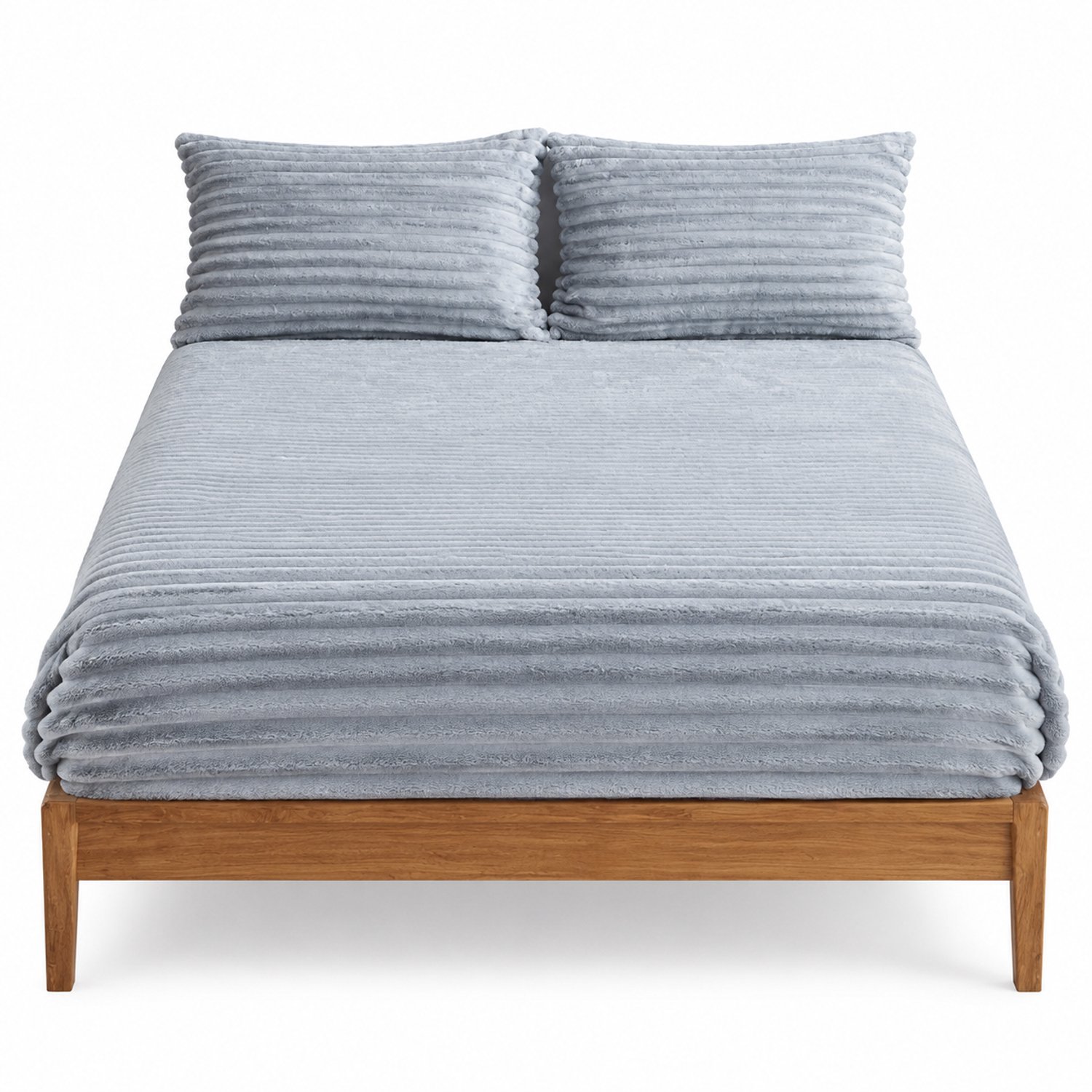 SWGOTA Grijs hoeslaken 110 x 200 cm met imitatiekonijnenbont en ribstructuur, voor matrassen tot 30 cm dik, 1 stuk