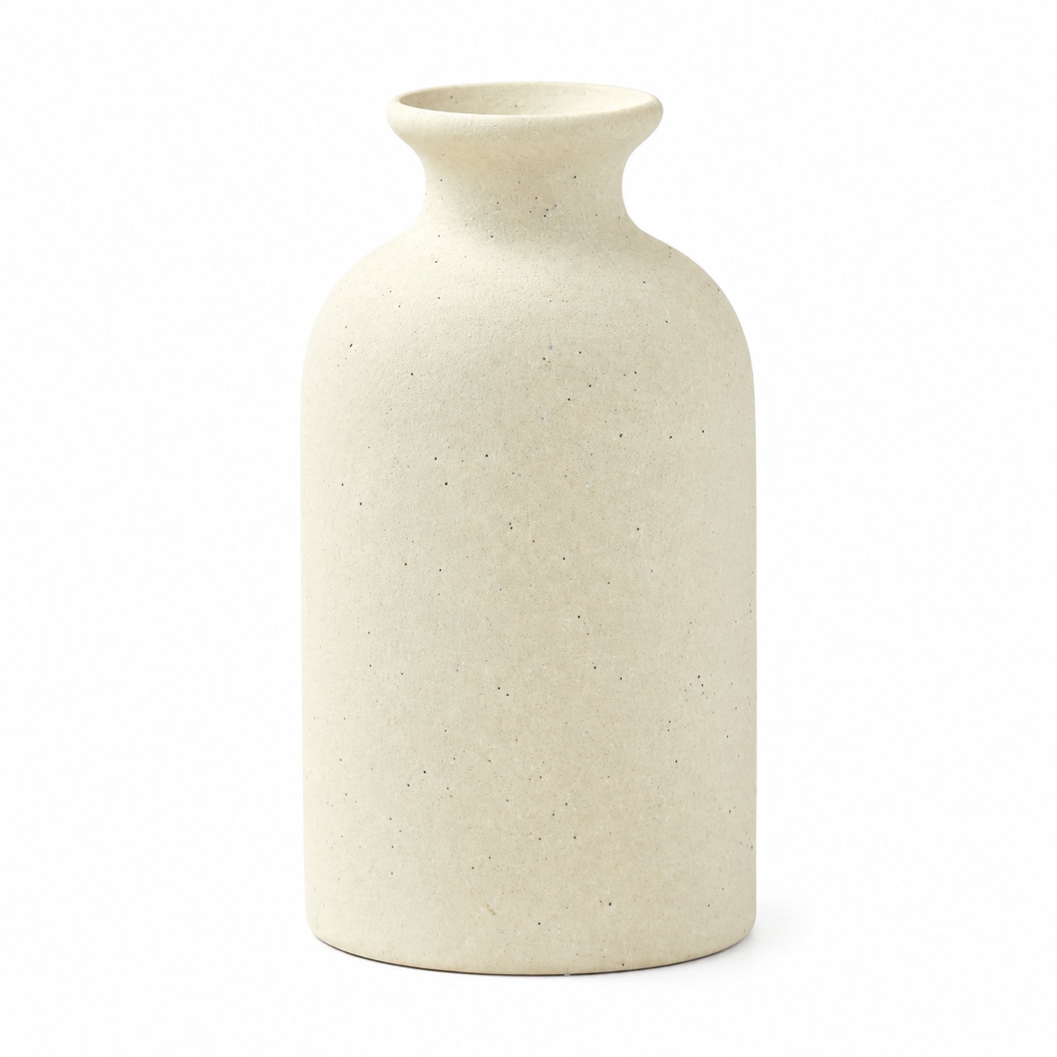 SWGOTA Keramische vaas beige met zwarte spikkels - 14,3 cm hoog, diameter 7,8 cm - smalle hals voor kunstbloemen