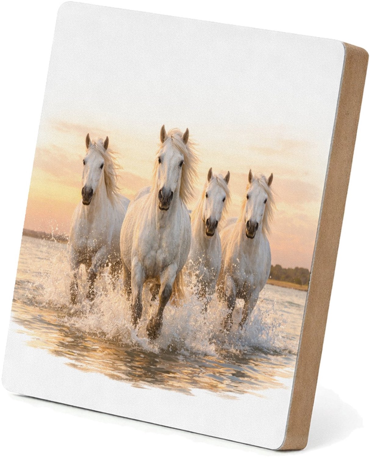 Mr Cadeautjes MDF staande fotolijst 15,2 x 15,2 - design Een dynamische natuurscène met een enkele centrale hoofdfigu | cadeau Wit