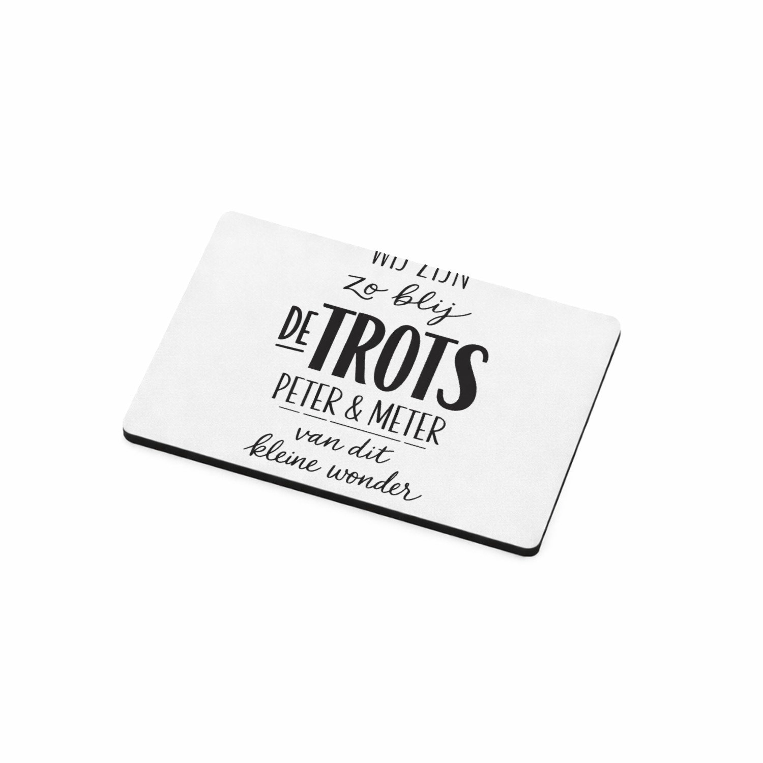 Mr Cadeautjes MDF magnetische fotolijst 7,5 x 5 - design Een minimalistisch babycadeau met speelse typografie en een | cadeau Wit