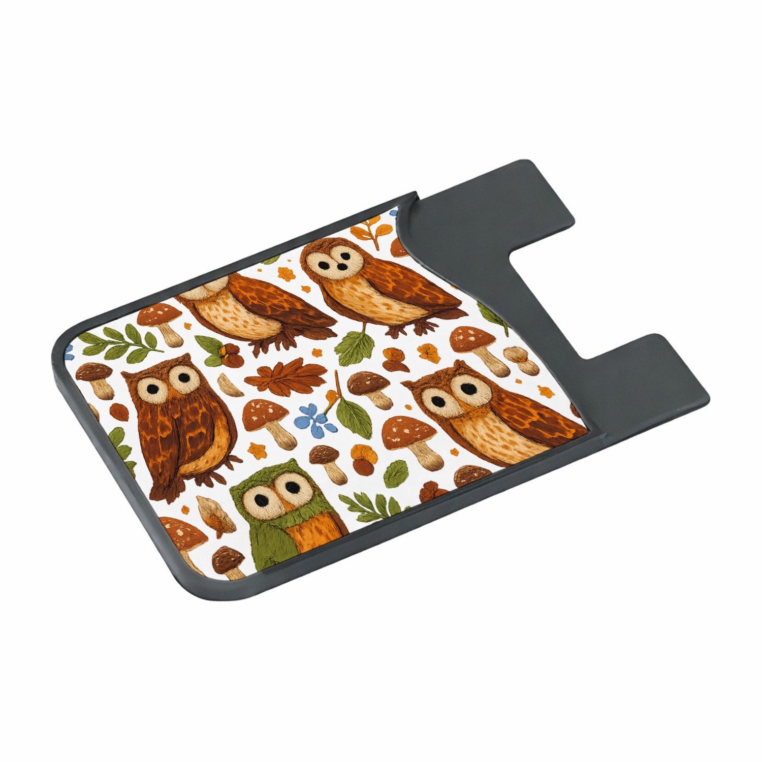 Mr Cadeautjes Creditcardhouder - design Een avondlijk bospatroon met uilen, paddenstoelen en bladere | cadeau