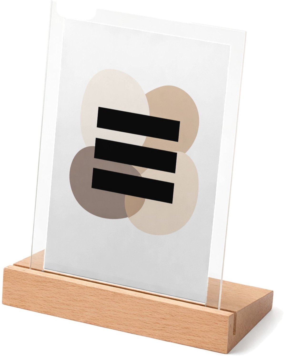 Mr Cadeautjes Glasframe met vaste tekst - design Een minimalistische quote-poster met brede, zachte boogvorme | cadeau Wit