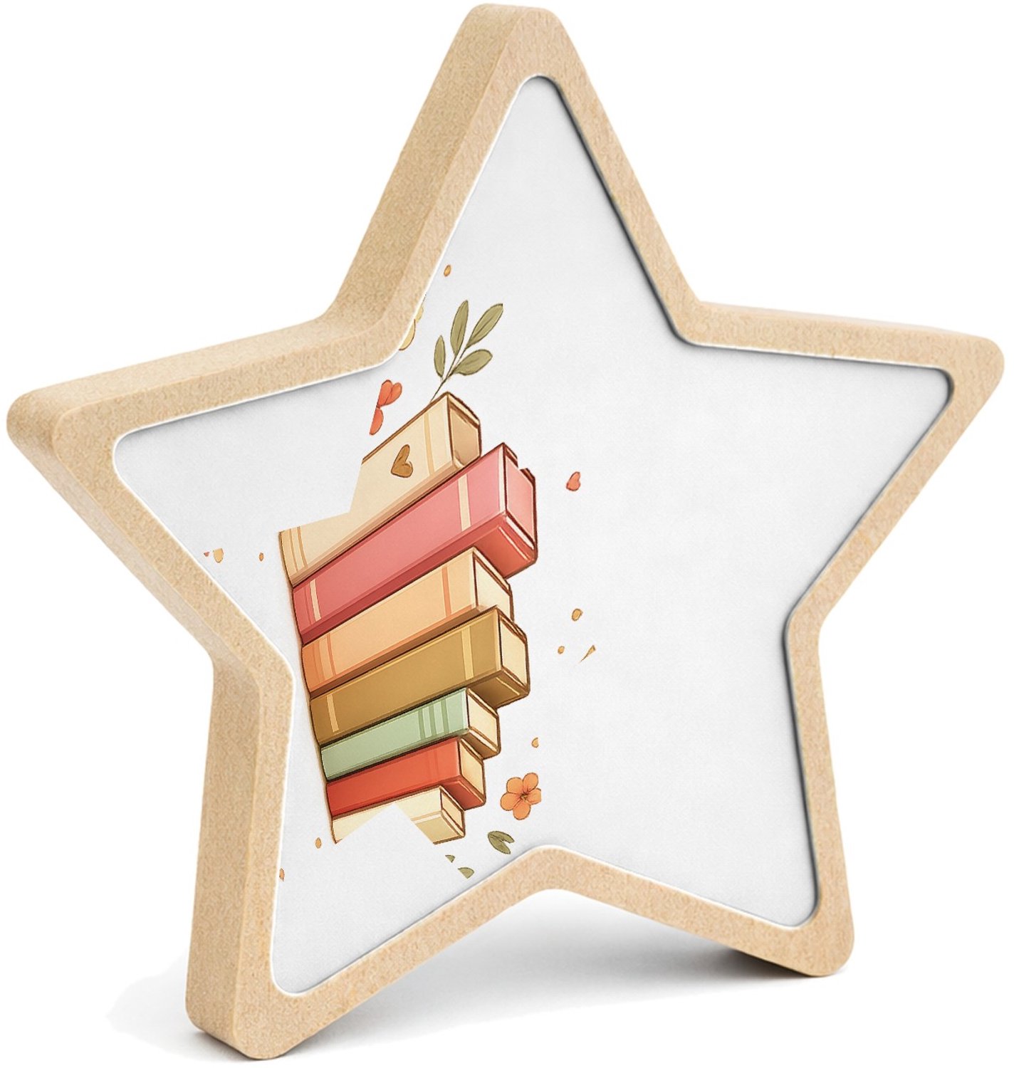 Mr Cadeautjes MDF fotolijst ster 14 x 13,5 - design Een compacte, decoratieve collage rond een centraal hobby-on | cadeau Wit