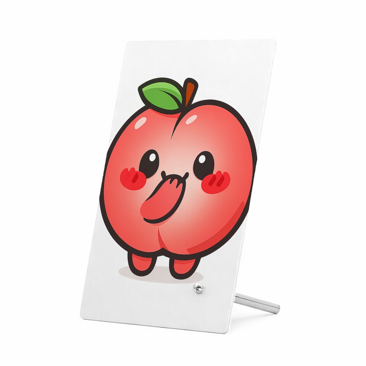 Mr Cadeautjes Glasframe 11 x 16 - design Een schattige maar een tikje brutale fruitfiguur met een ver | cadeau Wit