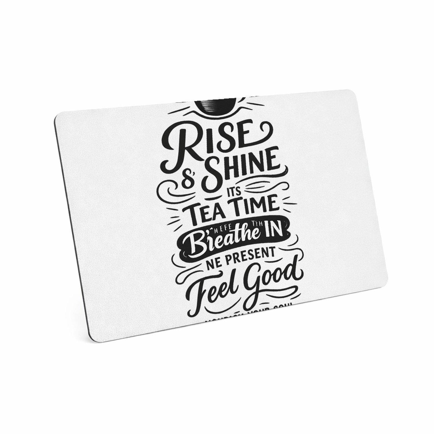 Mr Cadeautjes MDF magnetische fotolijst 28 x 19 - design Een ochtendthema met een warme drank en een positieve boodsc | cadeau Wit