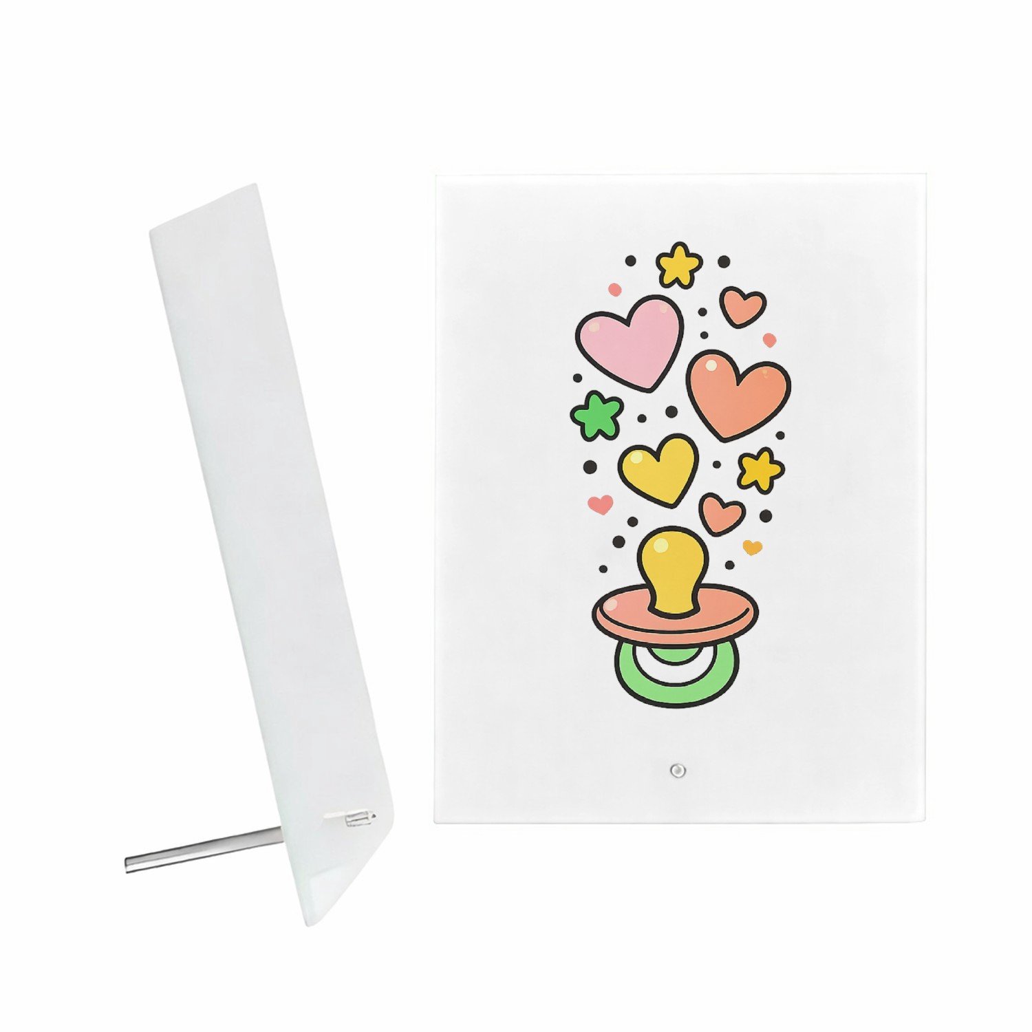 Mr Cadeautjes Glazen fotopaneel Een speelse onthulling rond een nieuwe rol in de familie, me - 15 x 20 cm, staand - glas, decoratie, wanddecoratie | cadeau Wit
