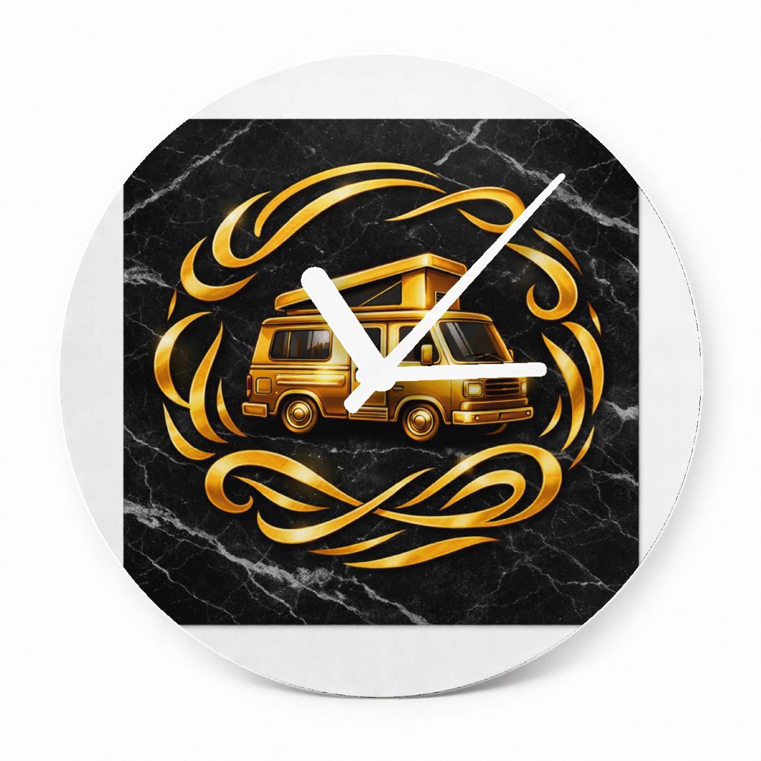 Mr Cadeautjes Glazen klok Ø 20 - design Een speelse motivatieprint met een donkere achtergrond en ee | cadeau Wit