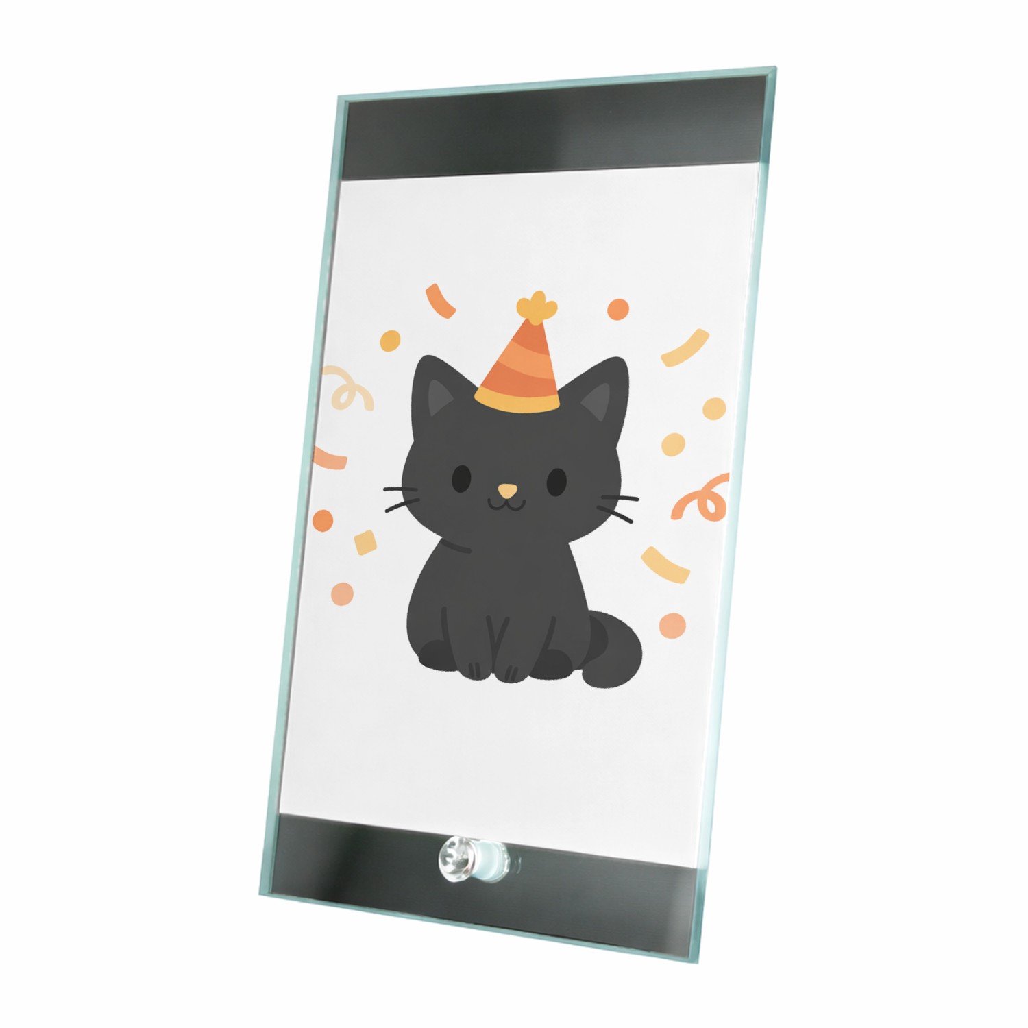 Mr Cadeautjes Glasframe 15 x 23 - design Een rustige felicitatiekaart met een konijn op een zachte ac | cadeau Wit