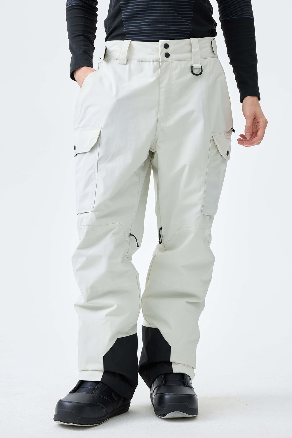 GSOU SNOW High-back cargo ski- en snowboardbroek 15K waterdicht Gebroken Creme
