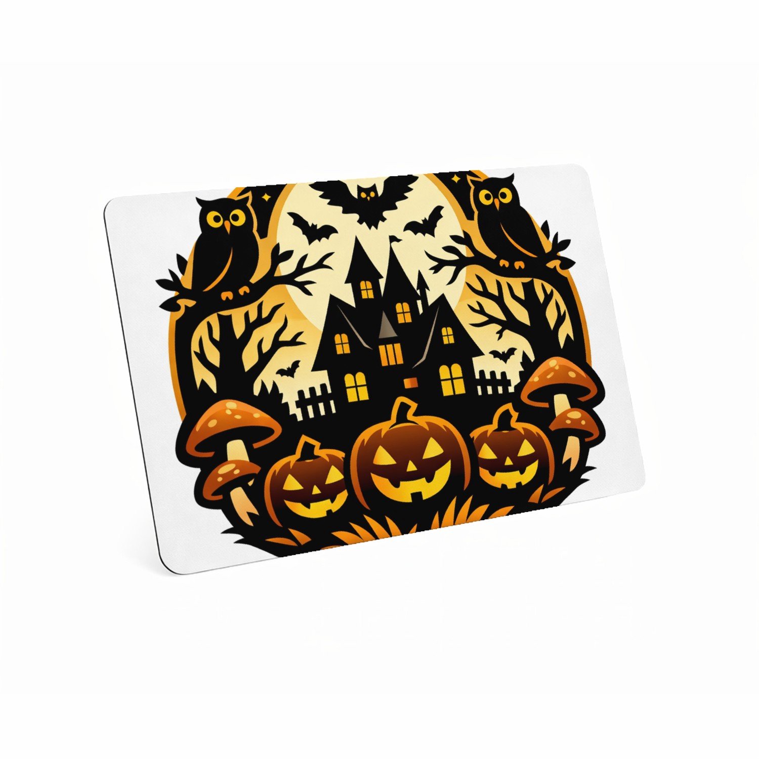 Mr Cadeautjes MDF magnetische fotolijst 28 x 19 - design Een fantasierijke bosscène met een grote maan, uilen en padd | cadeau Wit