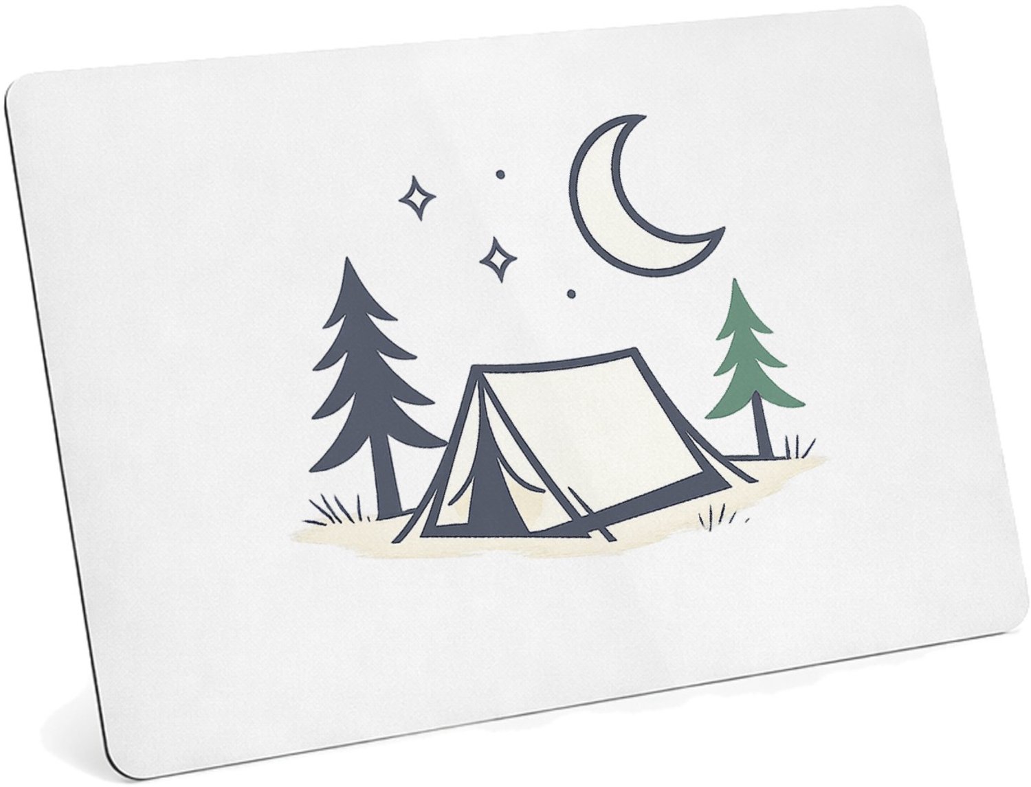 Mr Cadeautjes MDF magnetische fotolijst 28 x 19 - design Minimalistische campingnacht met een kalme, speelse typograf | cadeau Wit