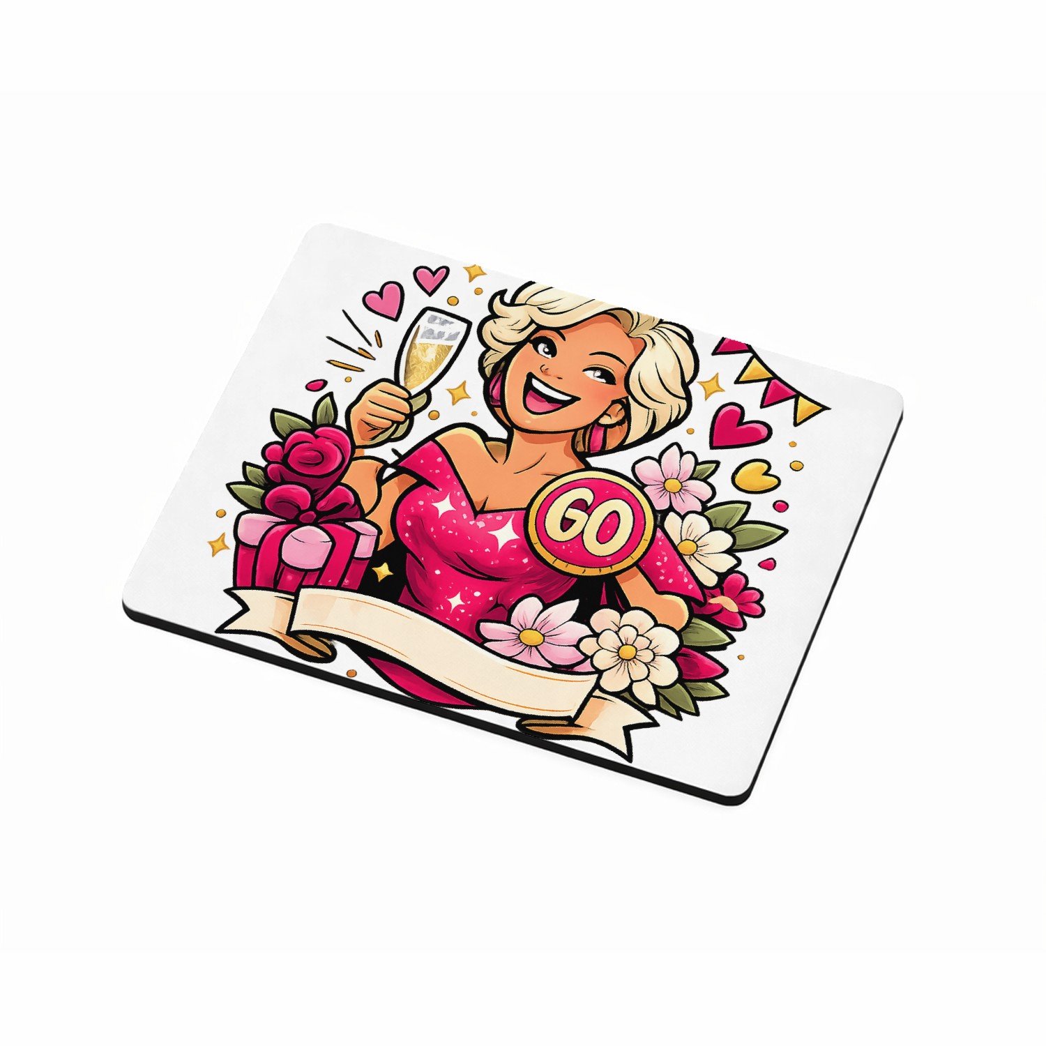 Mr Cadeautjes MDF magnetische fotolijst 9 x 7 - design Glamoureuze jubileumviering met een andere levensfase en een | cadeau Wit