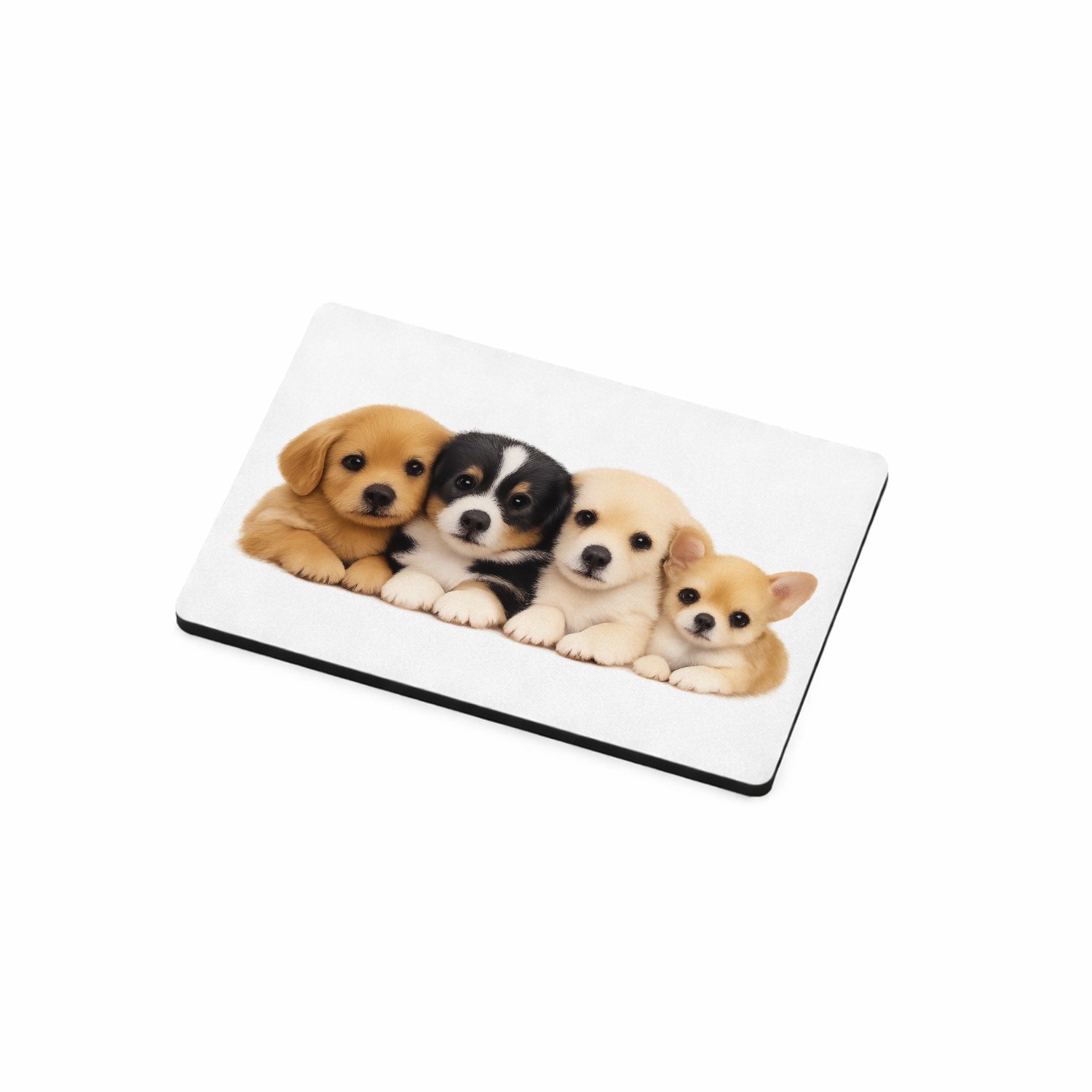 Mr Cadeautjes MDF magnetische fotolijst 7,5 x 5 - design Een vrolijke, zachte dierenprint met een compacte groep jong | cadeau Wit