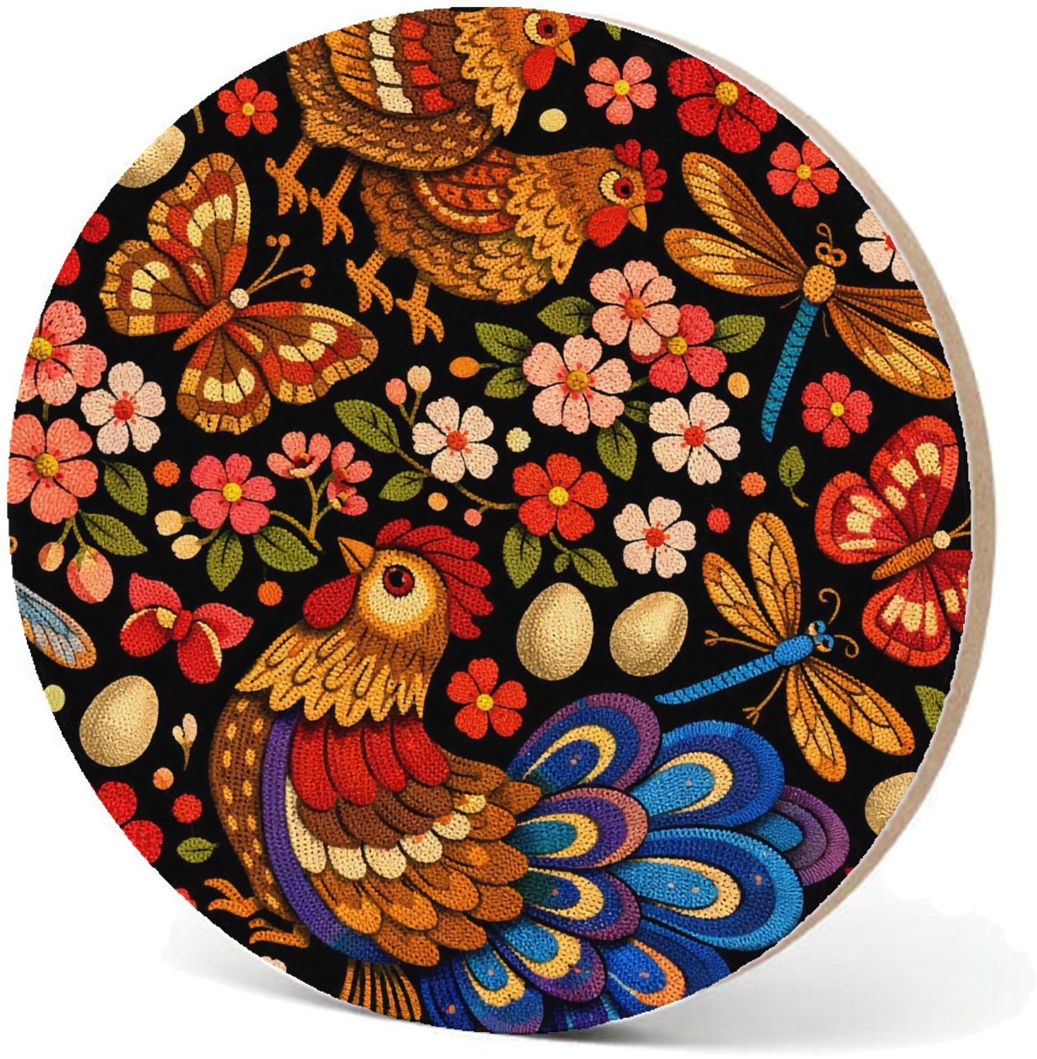 Mr Cadeautjes MDF fotolijst - design Een tuinpatroon met vlinders, libellen en bloemen in een han | cadeau Wit