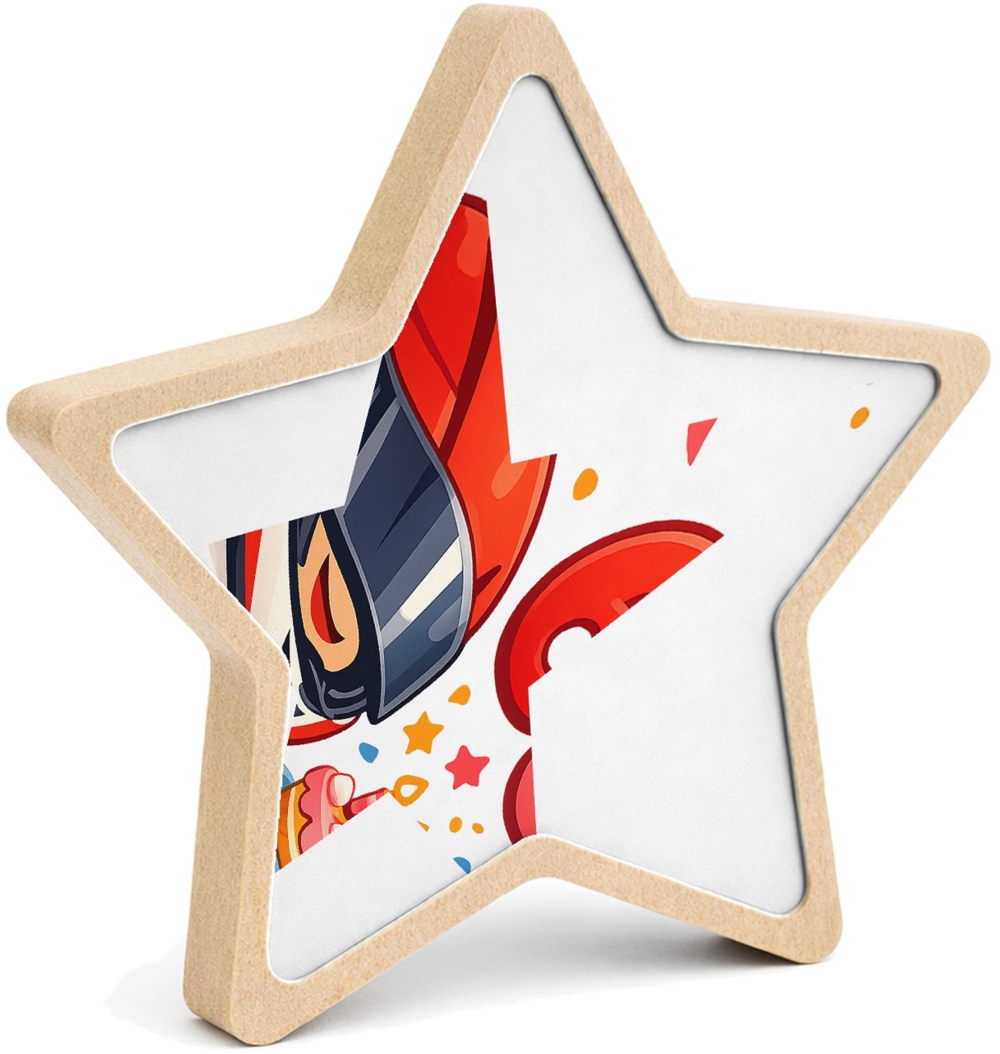 Mr Cadeautjes MDF fotolijst ster 14 x 13,5 - design Feestelijke verjaardagsposter met een stoere hobby-illustrat | cadeau Wit