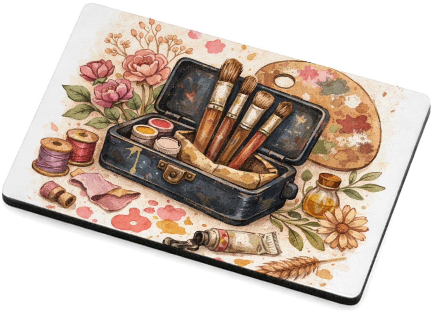 Mr Cadeautjes MDF magnetische fotolijst 7,5 x 5 - design Romantische hobbyprint met een centraal retro-object en loss | cadeau Wit