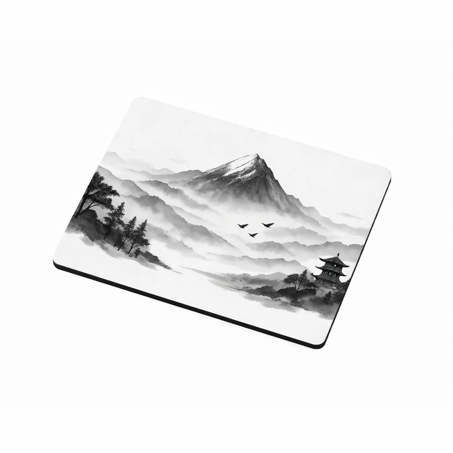 Mr Cadeautjes MDF magnetische fotolijst 9 x 7 - design Rustgevende bosmist met een enkele monumentale boom en zacht | cadeau Wit