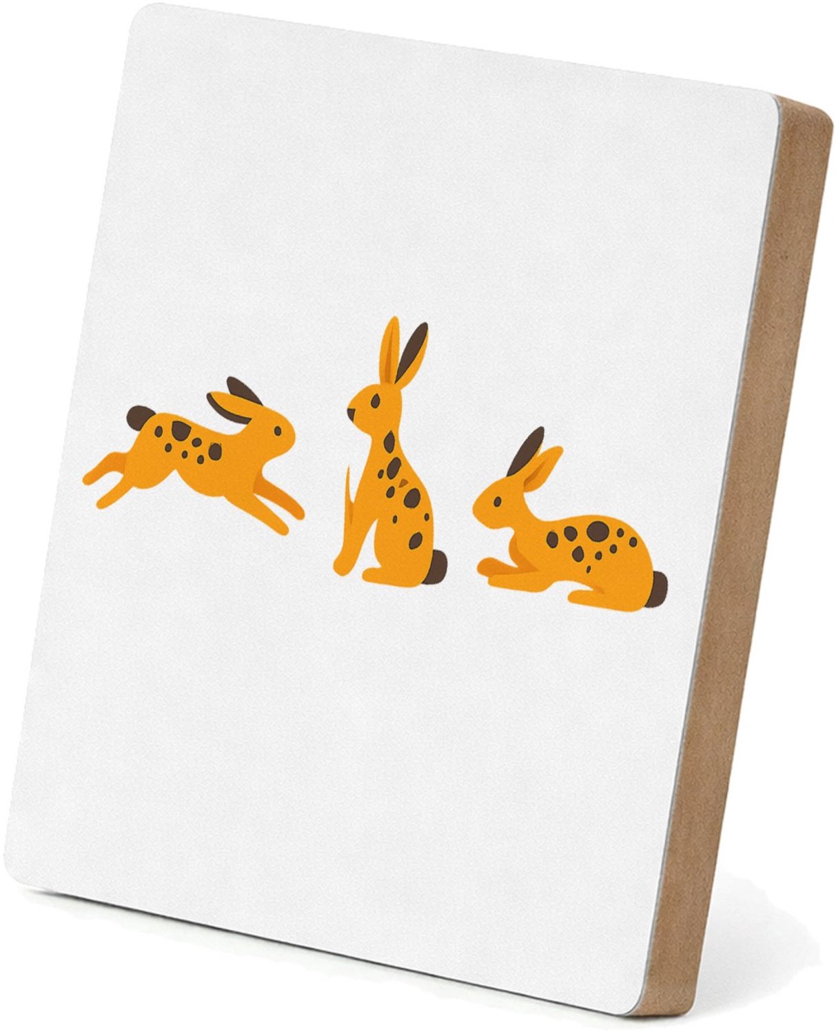 Mr Cadeautjes MDF staande fotolijst 15,2 x 15,2 - design Een subtiele patrooncompositie met meerdere losse figuren di | cadeau Wit