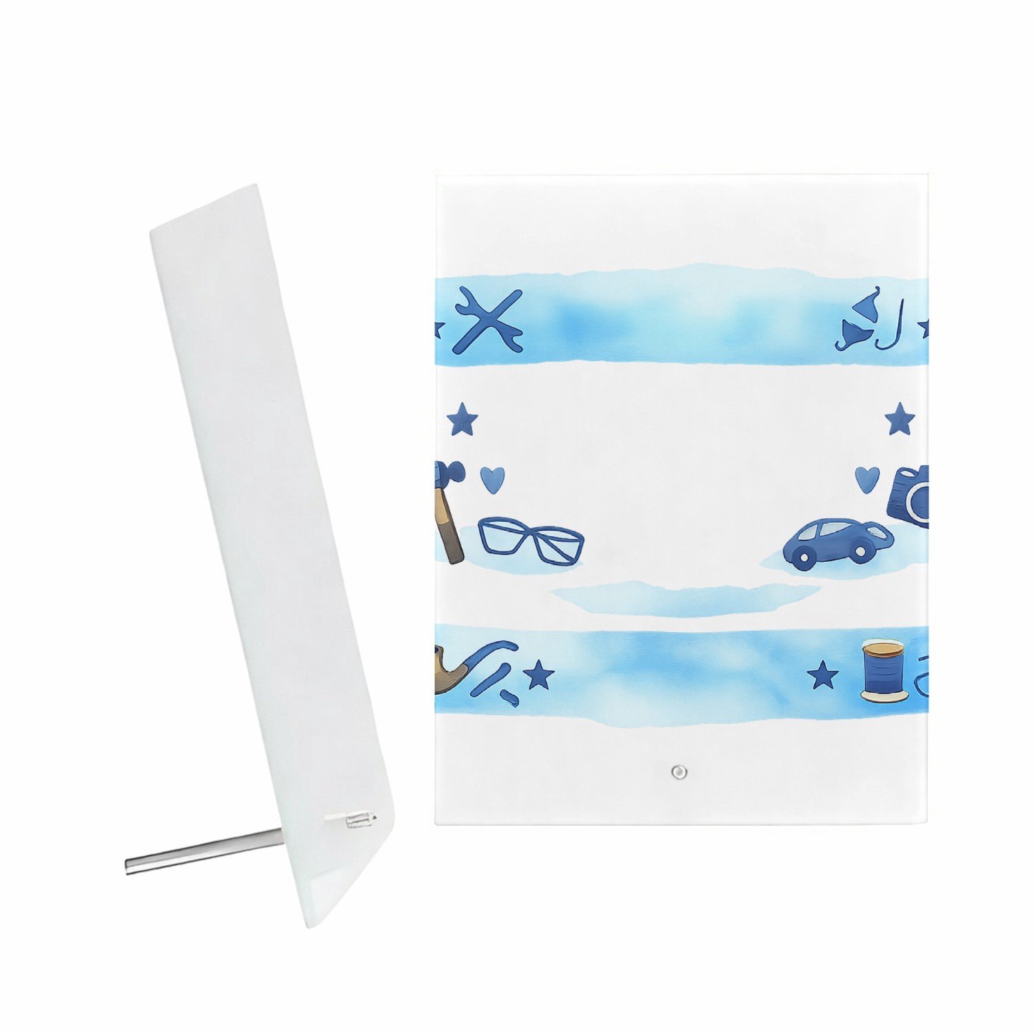 Mr Cadeautjes Glazen fotopaneel Een stoere maar vriendelijke compositie met grote kerntekst - 15 x 20 cm, staand - glas, decoratie, wanddecoratie | cadeau Wit